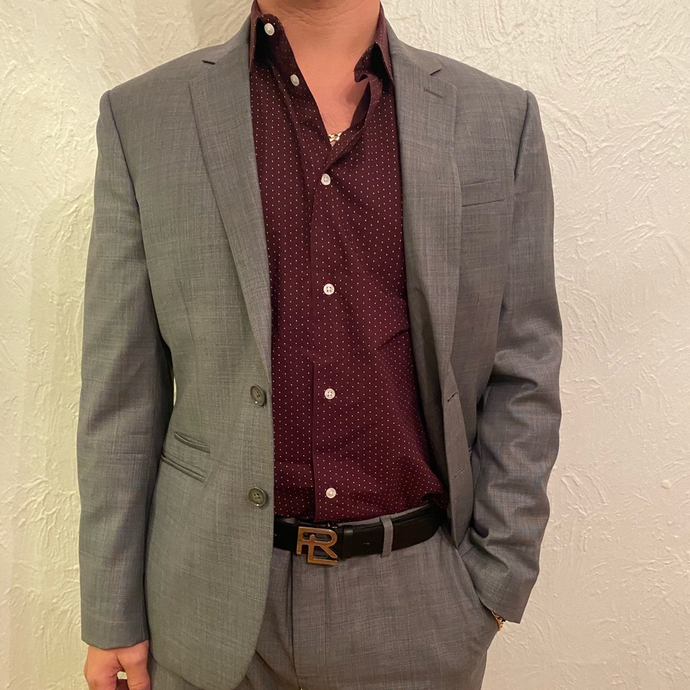 2 piece grey suit set